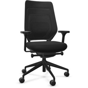 fm-Büromöbel Bürostuhl Asiento, schwarz, Stoff / Netz, belastbar bis 140 kg