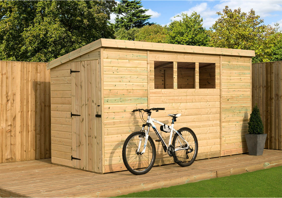 Empire Sheds Ltd Shiplap Pent Wooden Shed Beige 3ft. W x 10ft. D