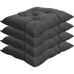 NYVI Stuhlkissen Genua 38x38 cm 4er Pack Sitzkissen mit Steppung Farbe:Grau