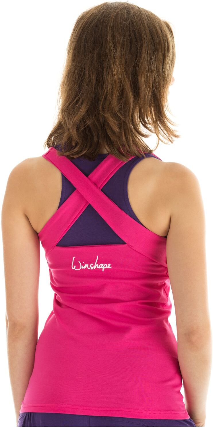 Sporttop WINSHAPE "WVR25", Damen, Gr. XS, pink, 90% Baumwolle, 10% Elasthan, eckiger Ausschnitt, Tops Sporttop, Cross Back Style pink XS