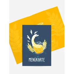 Menükarten Geburtstag selbst gestalten mit Spruch und Fotos im Onlinedesigner bei Meine-Kartenmanufaktur.de