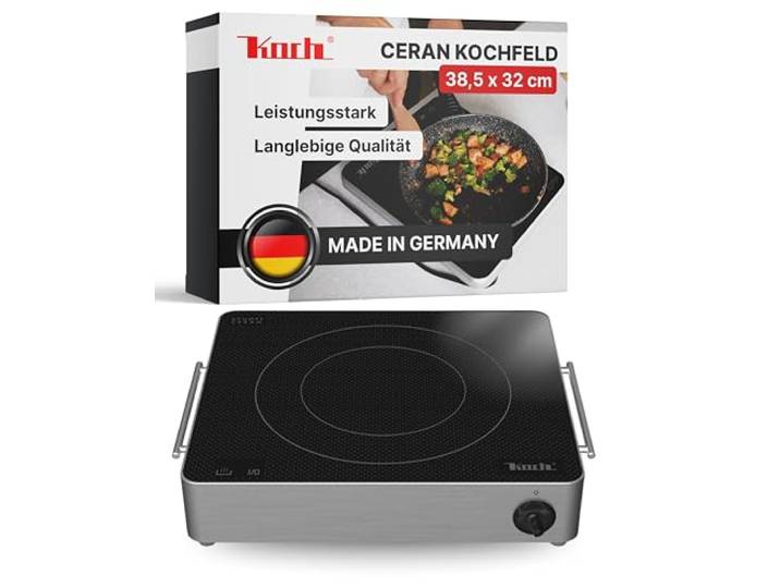 KOCH RGK30 - Ceran Kochplatte 2 Kreis 2100 Watt – 9 Leistungsstufen - Schott & E.G.O. Technologie für Outdoorküche Bistro Appartement Wohnwagen Ferienwohnung - Design Edition by Koch - Made in Germany