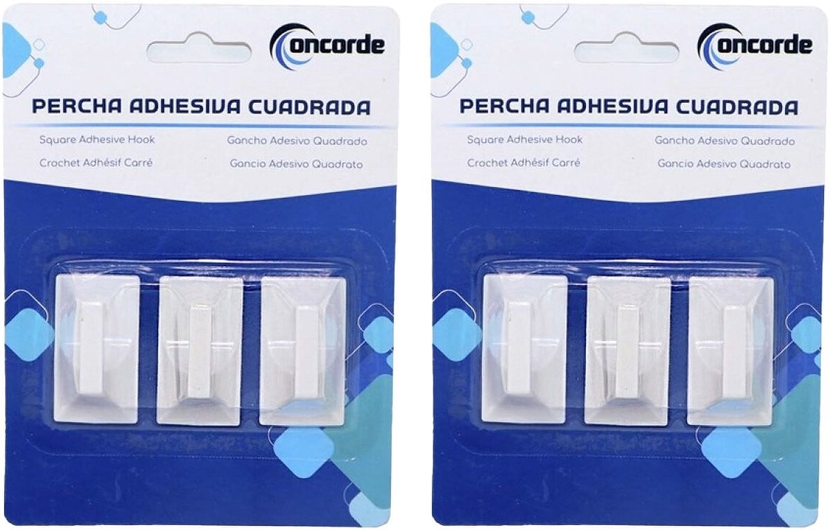 Concorde Badkamer ophanghaakjes, 12 stuks, wit, kunststof, zelfklevend
