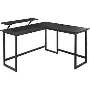 Vasagle Schreibtisch LWD56BK, schwarz / schwarz, L-Form, 140 x 76 x 130 cm