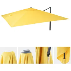 Ersatz-Bezug für Luxus-Ampelschirm MCW-A96, Sonnenschirmbezug Ersatzbezug, 3,5x3,5m (Ø4,95m) Polyester ~ gelb