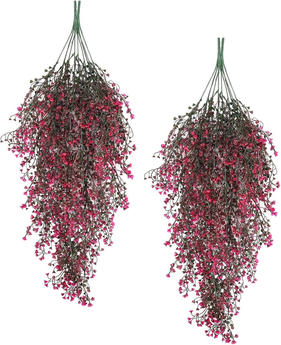 Set van 4 roze kunstplanten voor hangende decoratie