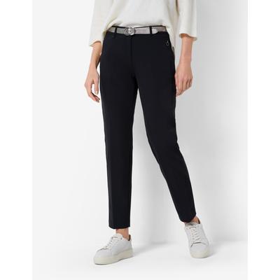 Caprihose BRAX "Style MARON S", Damen, Gr. 42K (21), Kurzgrößen, schwarz, Web, 88% Polyamid, 12% Elasthan, regular fit, Hosen Caprihose, Clean Techno: Chino im Regular Fit
