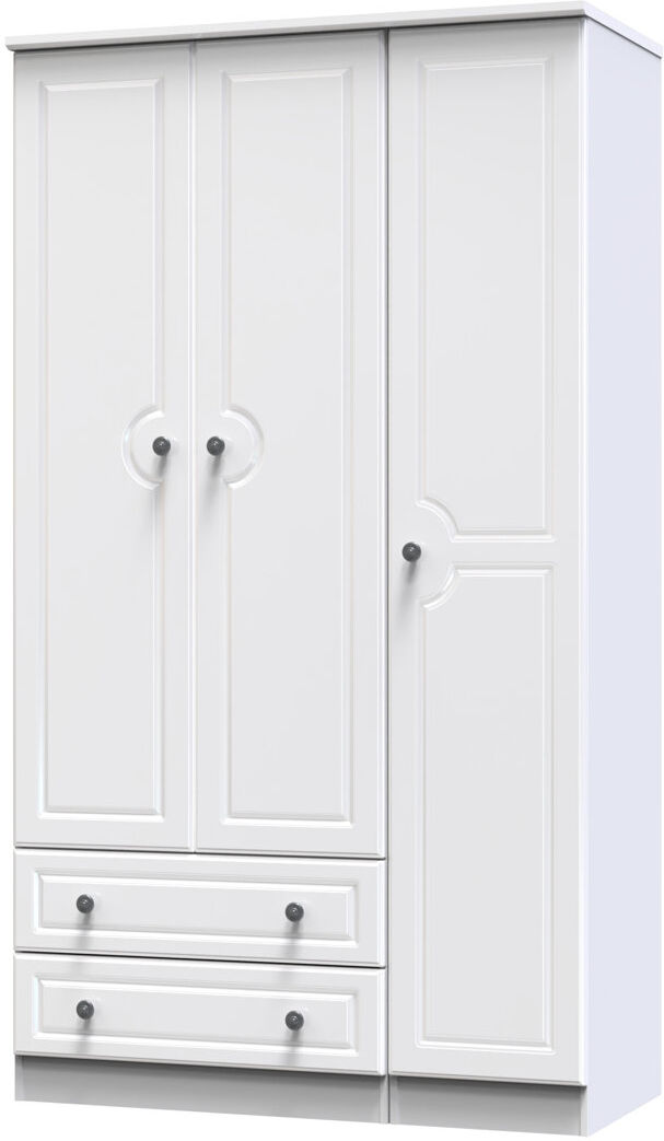 ClassicLiving Adala Manufactured Wood Wardrobe White Gloss/White 182cm H X 111cm W X 53cm D