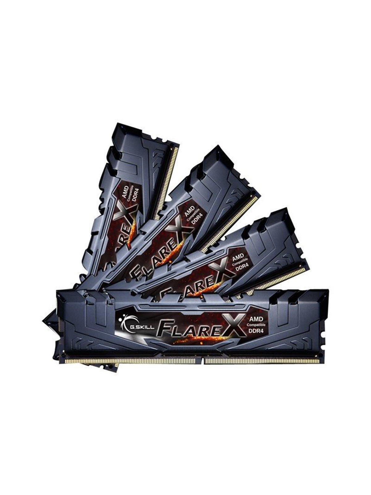 G.Skill Flare X DDR4-3200 - 64GB - CL16 - Quad Channel (4 pcs) - AMD Optimized - Schwarz