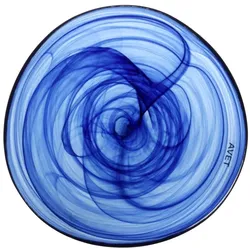 Avet Set mit 6 blauen, unregelmäßig geformten Glastellern, Durchmesser 21,5 cm, Kollektion Blue dk340022-blue