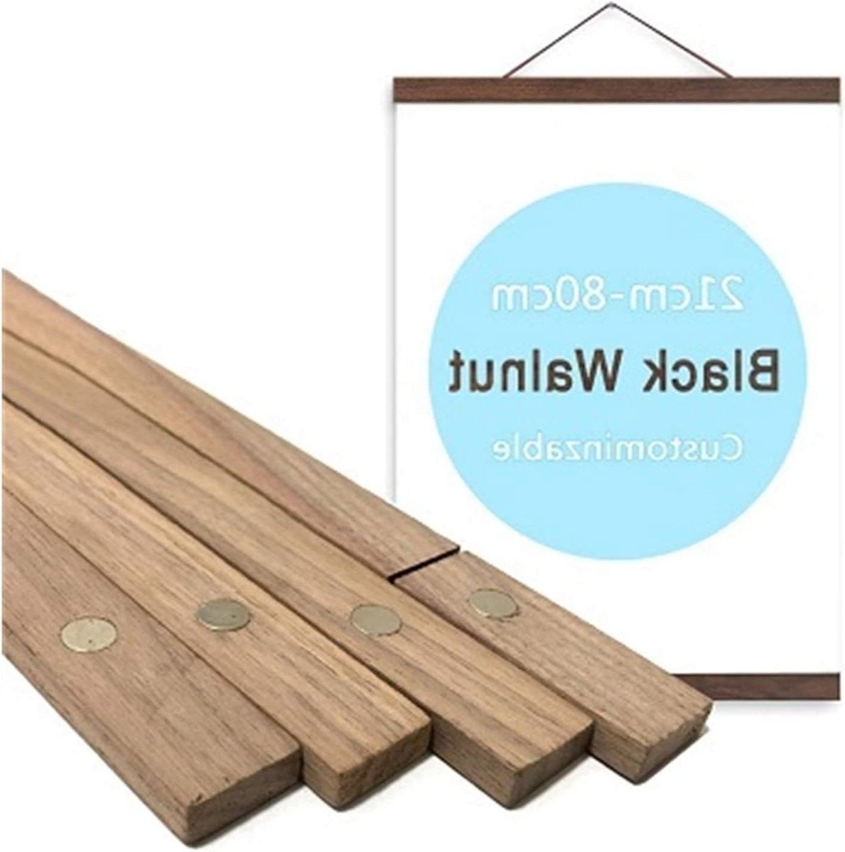 Houten Fotolijst Posterhanger Zwart Walnoot 30 cm