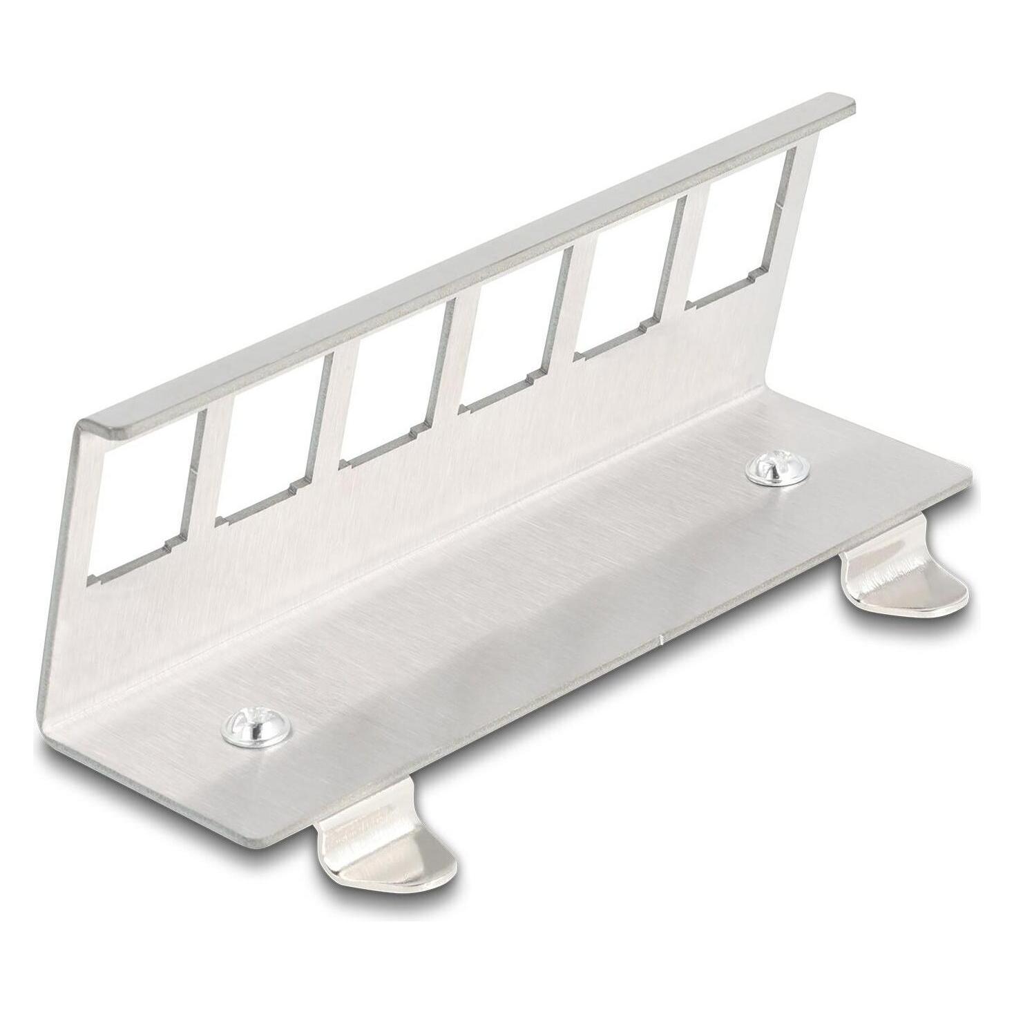 Delock Keystone Metall Halterung 6 Port für Hutschiene (90656)