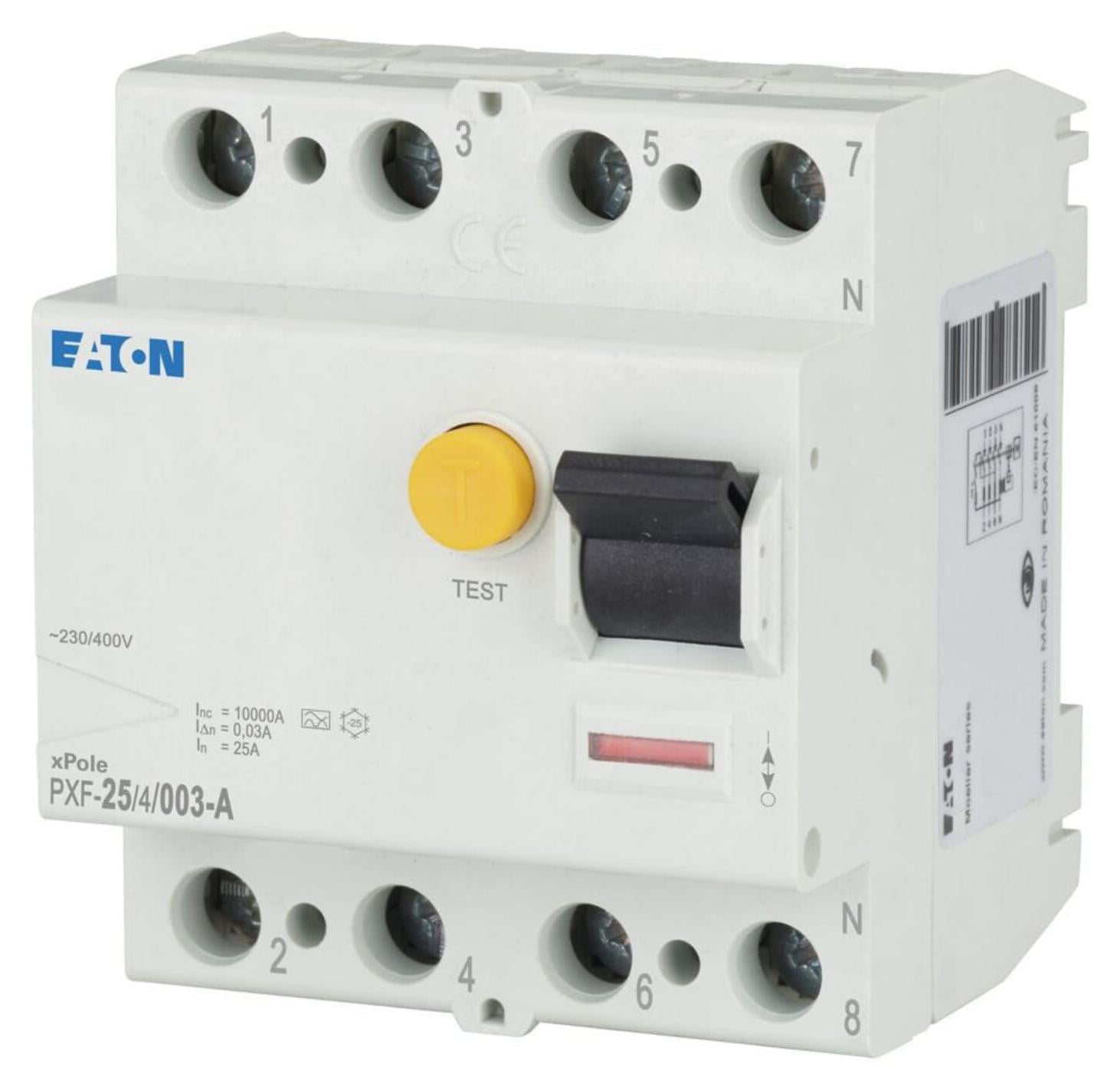 Eaton PXF-25/4/003-A FI-schakelaar 25A, 4-polig, 30mA, Type A