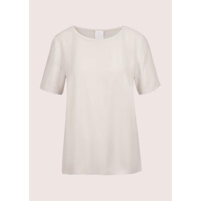 Kurzarmshirt MADELEINE "Shirt Kurzarm-Shirt mit Rundhalsausschnitt", Damen, Gr. 34, weiß (perlweiß), Obermaterial: 100% Viskose CV., Modern, normal, Shirts