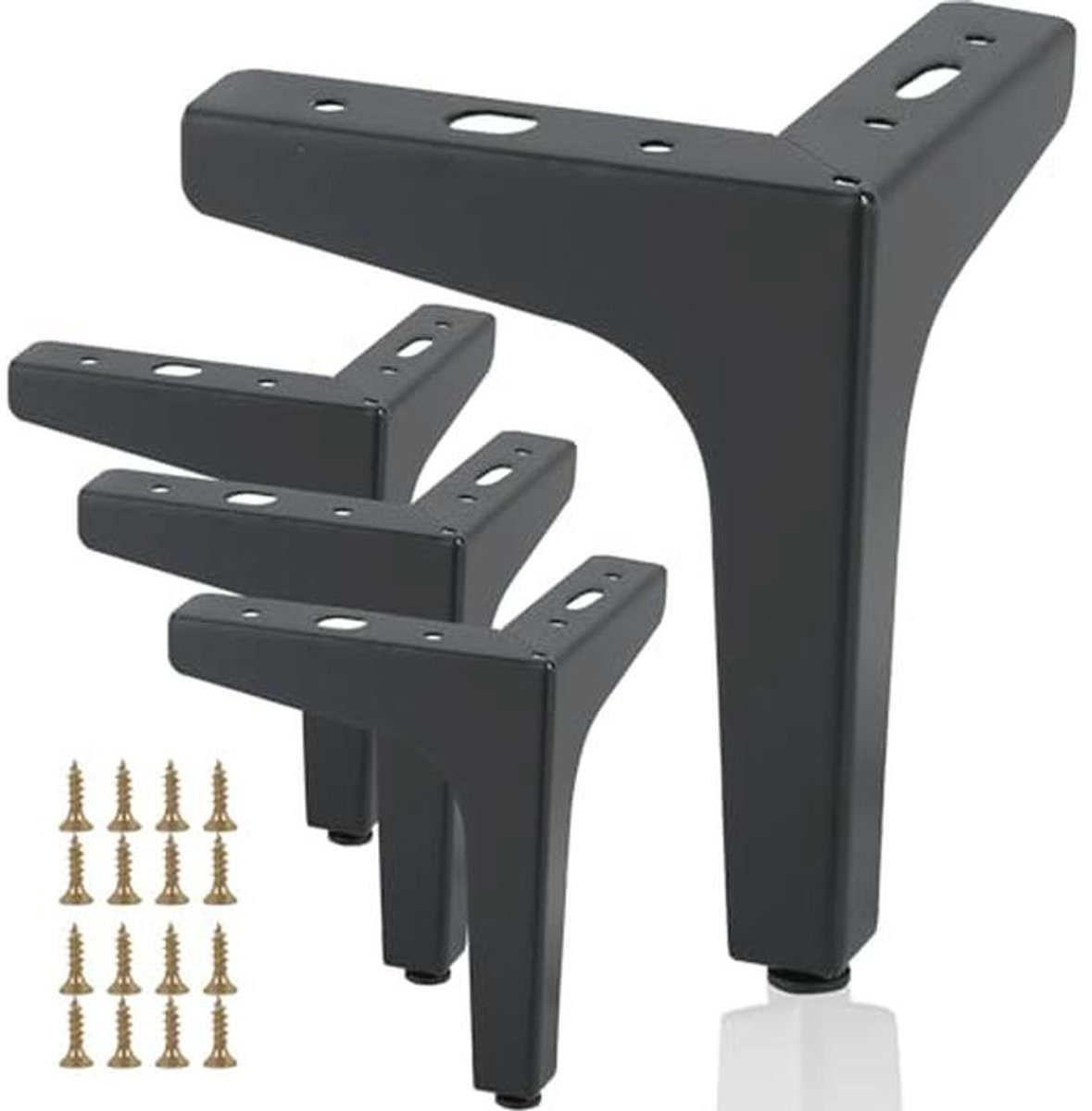 Set van 4 moderne driehoekige metalen meubelpoten, Hoogte: 15 cm