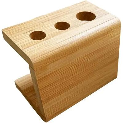 Inspired Living Eco Bamboo Electric Toothbrush Holder & Multi Slot Bathroom Organizer 3 Holes