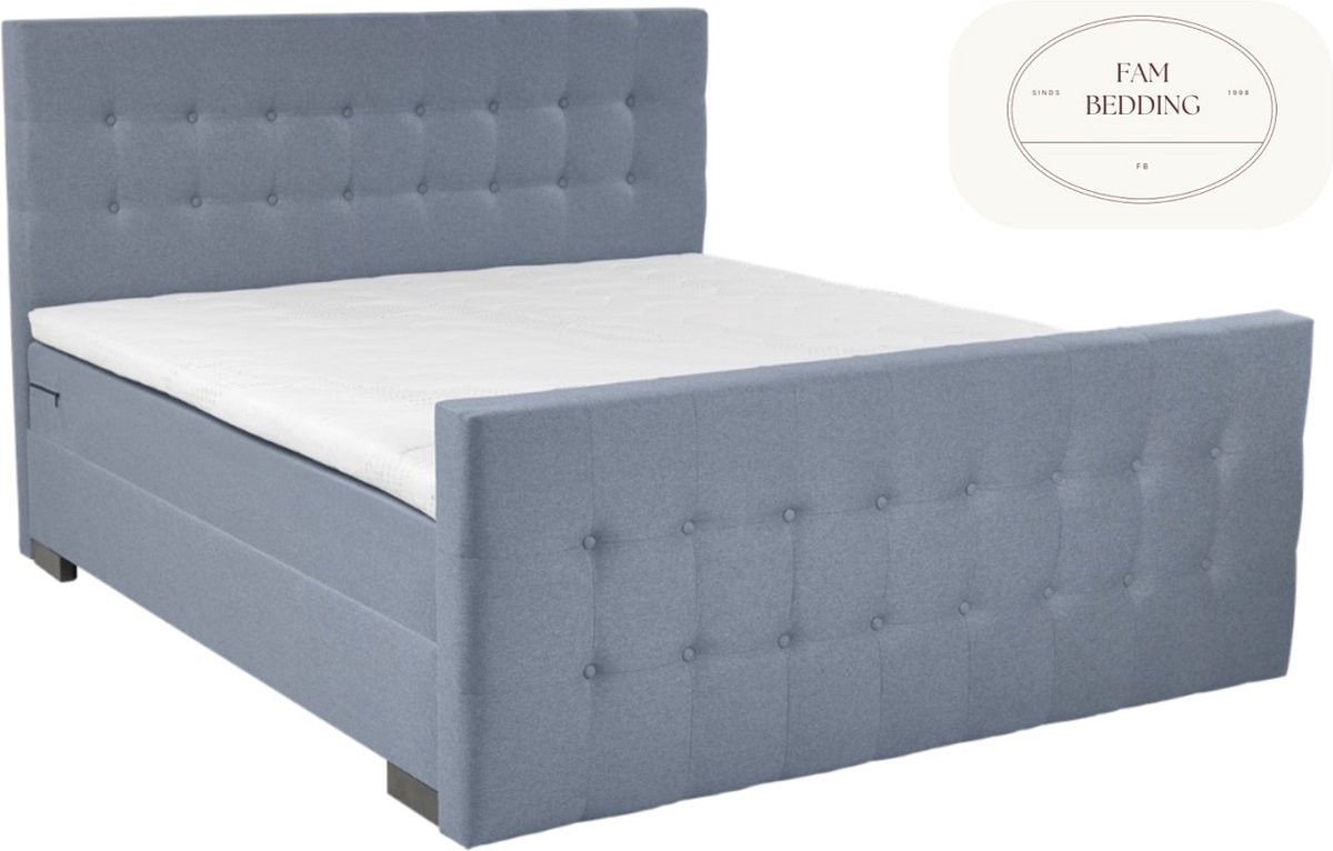 Fam Bedding 2 Persoons Boxspringset Kelt Blauw 160x200 cm