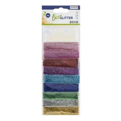 Bio Glitter fein, 10Fb., 20g bunt