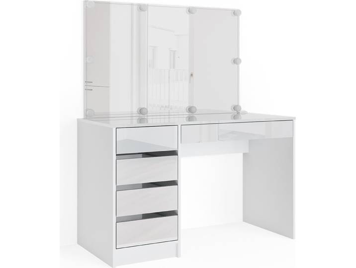 Schminktisch Vicco Sherry Weiß 120 cm mit LED Beleuchtung, Model 33955