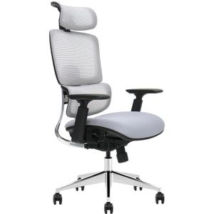 LMG Bürostuhl Business Chair, ST8F-BH-SI, silber, Stoff / Netz, mit Kopfstütze, bis 150 kg