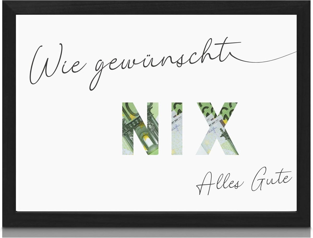 Origineel Geldcadeau met Fotolijst DIN A5 voor Verjaardag of Bruiloft