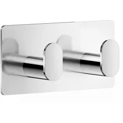 Smedbo CUBE Doppel Haken. Edelstahl poliert. Selbstklebend. BK456