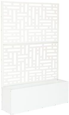 Oakland Living Outdoor Metal Patio Privacy Screen Room Divider with Flower Box - 6' x 4'