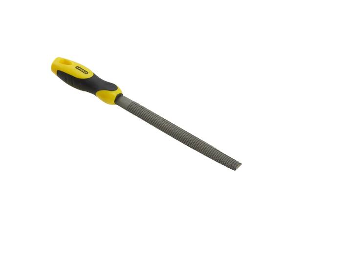Feile STANLEY Holzraspel halbrund, 200 mm , schwarz (schwarz, gelb), Carbon, Stahl, Feilen, Feile