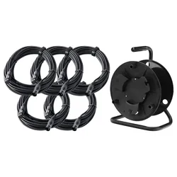 Pronomic XFXM-10 Mikrofonkabel XLR 10m Schwarz 5x Set mit Kabeltrommel