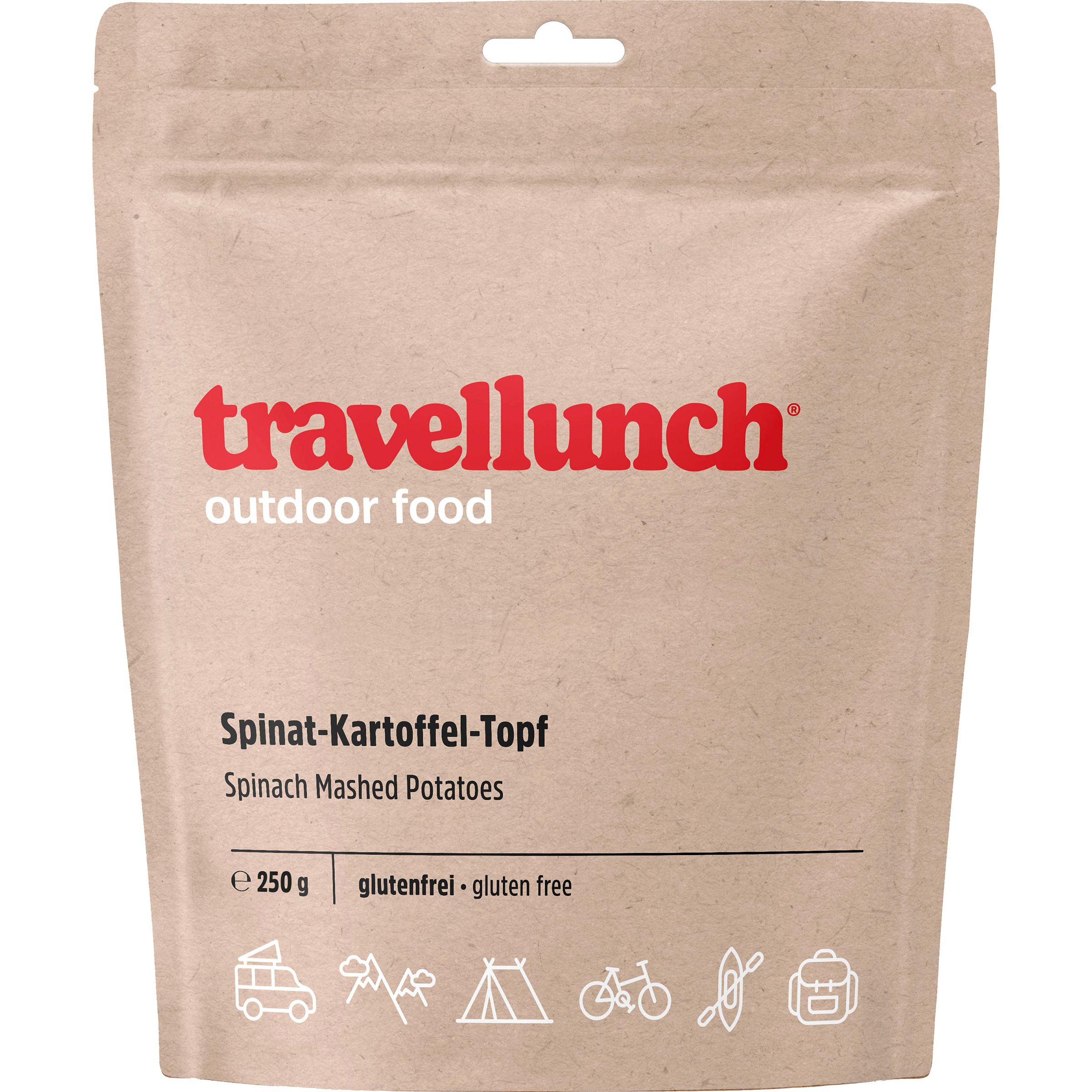 Travellunch Spinat-Kartoffel Topf Trekkingnahrung Größe 250G
