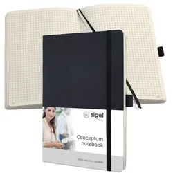 Sigel Notizbuch »Conceptum« A5 kariert - 194 Seiten schwarz