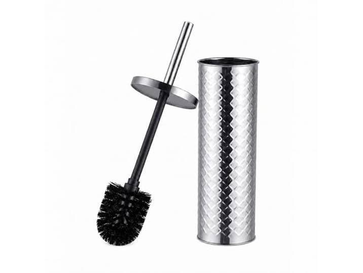Relaxdays Brosse WC Manche en INOX\, tête de Brosse remplaçable\, Argent H x D: 38 x 9\,5 cm\, avec support