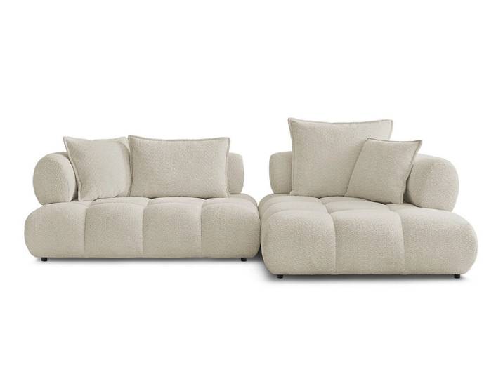 Ecksofa BOBOCHIC ALYA Boucle-Stoff beige