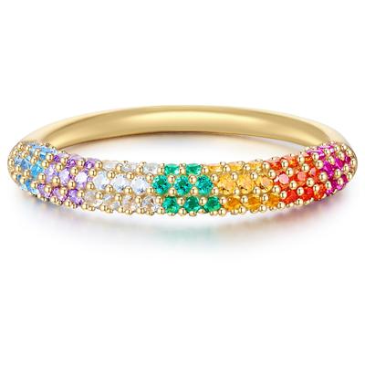 Fingerring GLANZSTÜCKE MÜNCHEN "GSM965" Gr. 50, bunt (gelbgold), Fingerringe, Damen, 50, Silber 925 (Sterlingsilber), 3,3mm, Fingerring, aus Sterling Silber