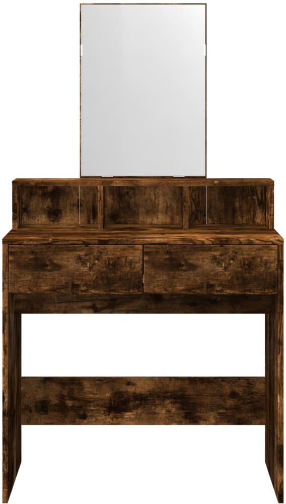 Borough Wharf Dressing Table with Mirror Smoked oak 144.5cm H X 80cm W X 41cm D