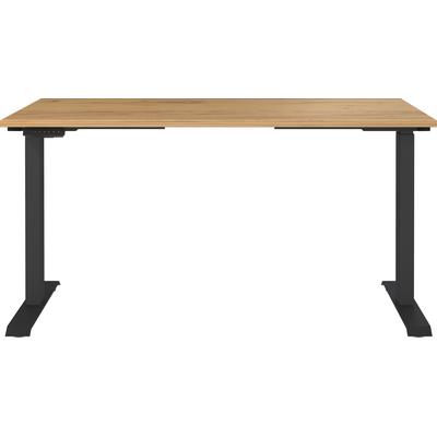 Schreibtisch GERMANIA "Jet", braun (navarra, eiche, nachbildung, schwarz, schwarz, navarra, eiche, nachbildung), B:140cm H:72cm T:80cm, Tische, Schreibtisch, moderne Farbvariationen, Breite 120/140/160/180 cm, Made in Germany