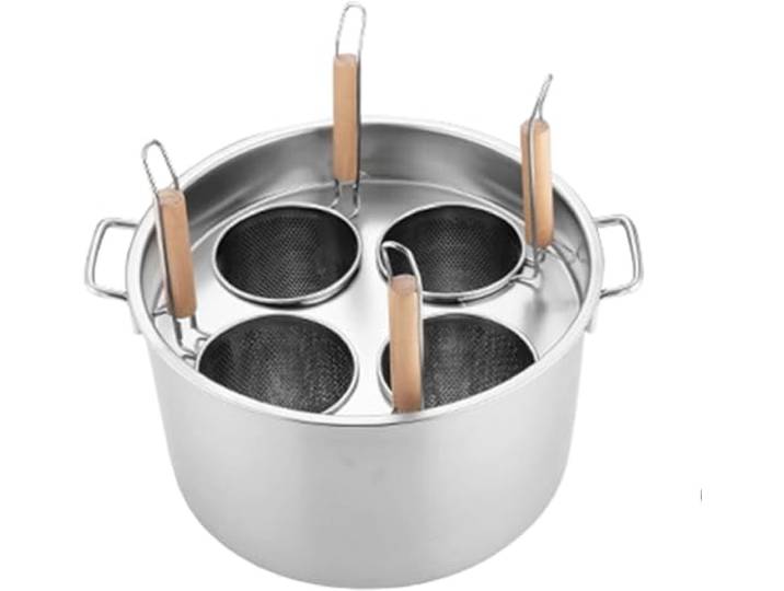 ZJGFCB Multifunktionaler Nudel-kochtopf, Edelstahl-nudel-kochtopf Mit Trennwand Und Sieb, Kochset Für Heimküche, Restaurant, Gewerblicher Kochtopf(Size:4 Holes)