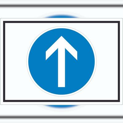 HB-Druck Aufkleber Fahrtrichtung geradeaus Symbol A4 (210x297mm)