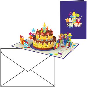 papercrush Geburtstagskarte 3D-Torte, mit Musik und Licht, Pop-Up Karte mit Umschlag, für Kinder, 12 x 17,5 cm