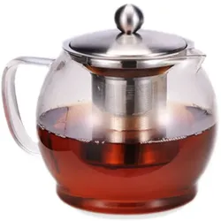 Teekanne Kaffeekanne Teebereiter Kanne Bereiter aus Glas mit Filter Teesieb 1,2L