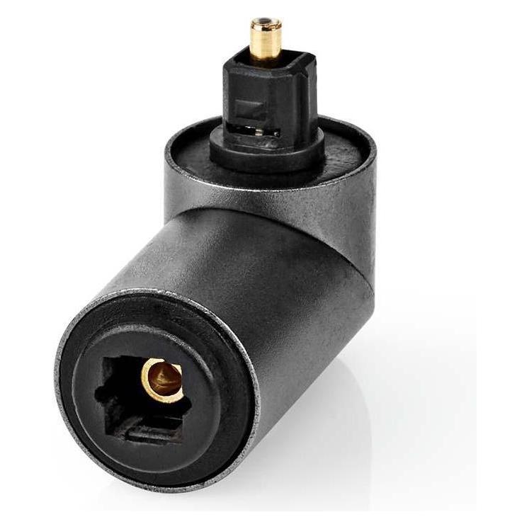 Nedis TosLink Adapter TosLink Female TosLink Male Angled 90° Aluminium Gun Metal Grey 1 pcs Box (Winkeladapter) (CATB25920GY)