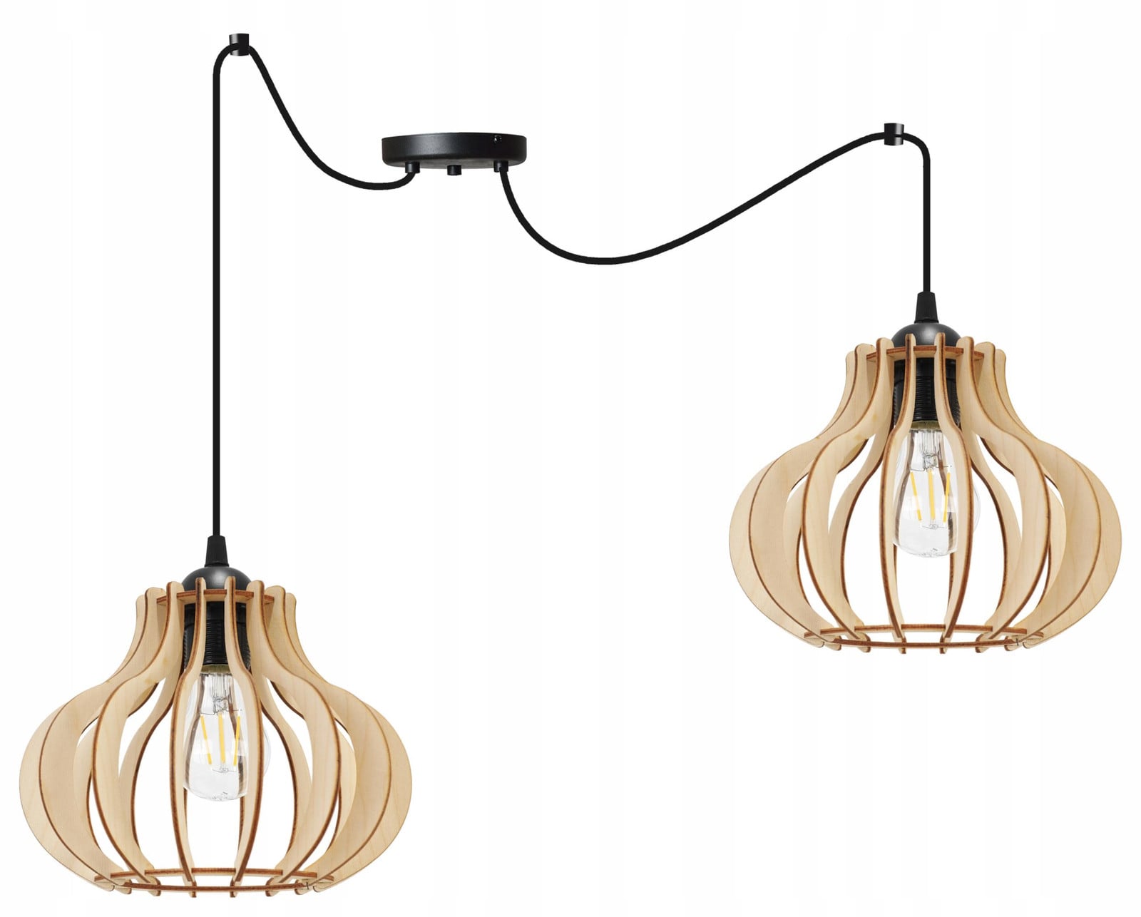 LIGHT HOME LH LED Hanglamp met houten lampenkap
