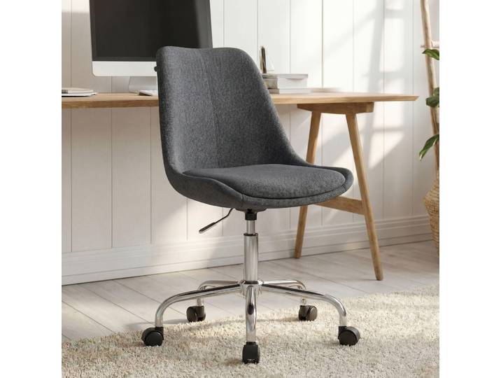 FineBuy Chaise de bureau en tissu noir\, chaise pivotante design avec dossier\, chaise de travail avec une capacité de charge maximale de 110 kg\, chaise à coque avec roulettes\, chaise pivotante