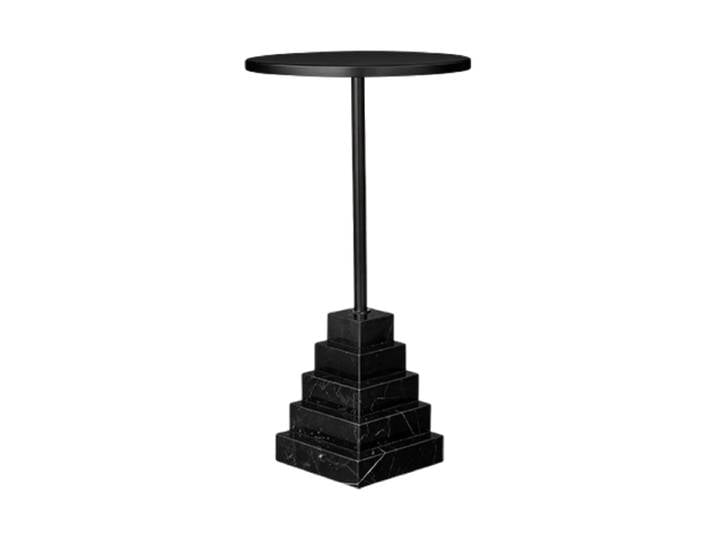 Marmor Design Beistelltisch & Blumensäule „Solum“ - Schwarz Ø 32 x 67 cm AYTM