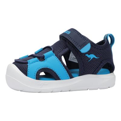Sandale KANGAROOS "K-TOE AMARI EV", Mädchen, Gr. 25, atmungsaktiv, blau (dk navy, sky), Mesh, Synthetik, Schuhe Sandale