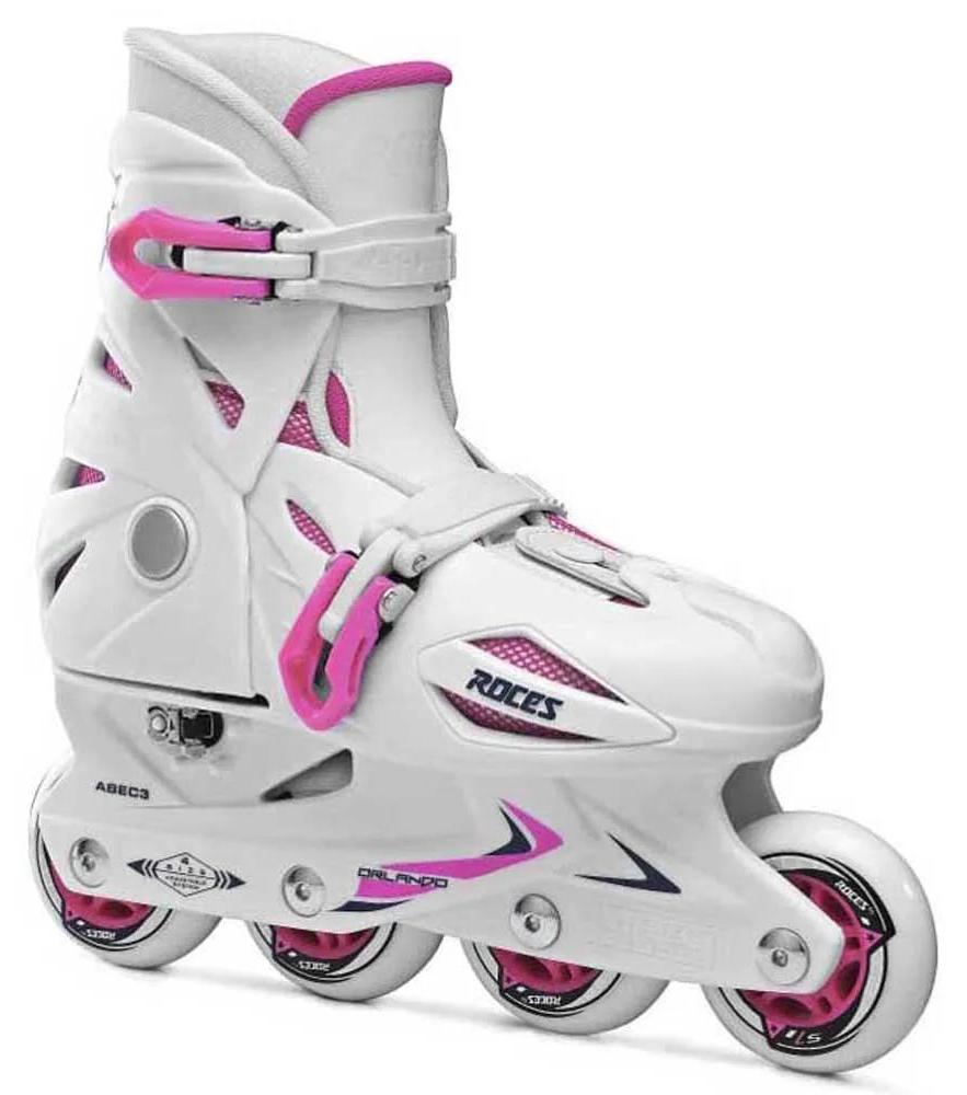 Roces Kinder-Rollschuhe Roces Orlando III Weiß-Rosa, Y8.0-Y11.0, 25-29, 4x, 64
