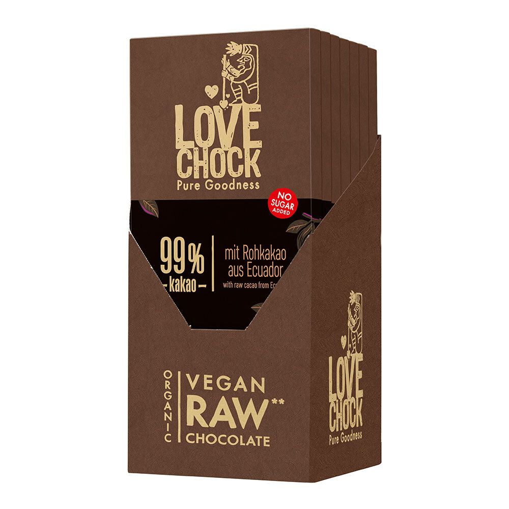 Lovechock Extreme Dark, 99 % Kakao Bio 8x70 g Schokolade