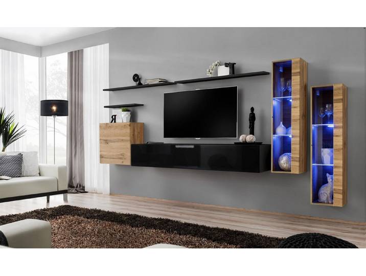 Xlmoebel Wohnwand Luxus Designer Sideboard Wandschrank TV-Ständer Einrichtung, (6-St), Made in Europa