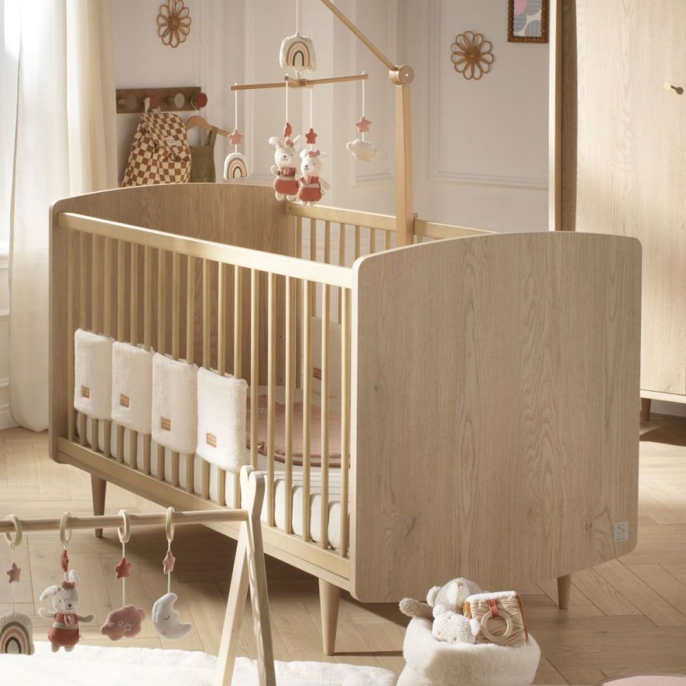 Sauthon Chambre bébé évolutive, lit 140x70 évolutif et commode à langer Marron 145x93x56cm