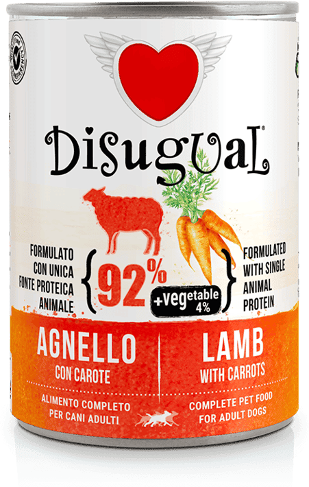 Disugual Dog Vegetable de Cordeiro e Cenoura 6 unid x 400g